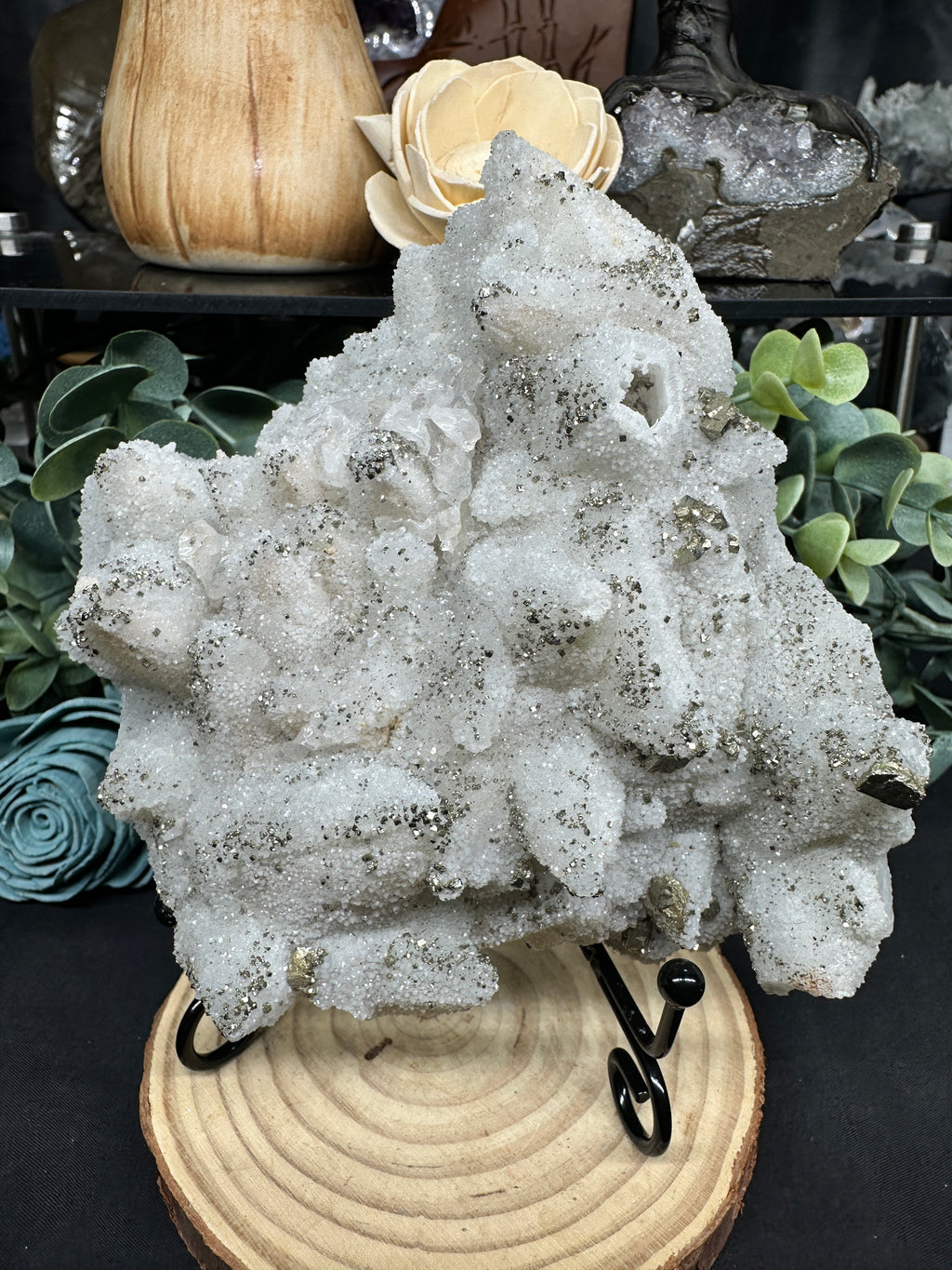 Quartz w/ Pyrite cast after calcite