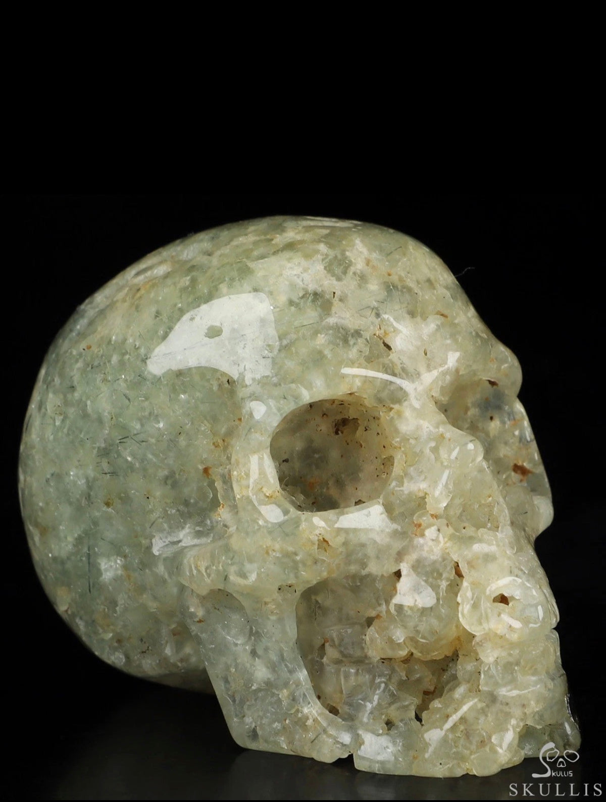 Prehnite Skull
