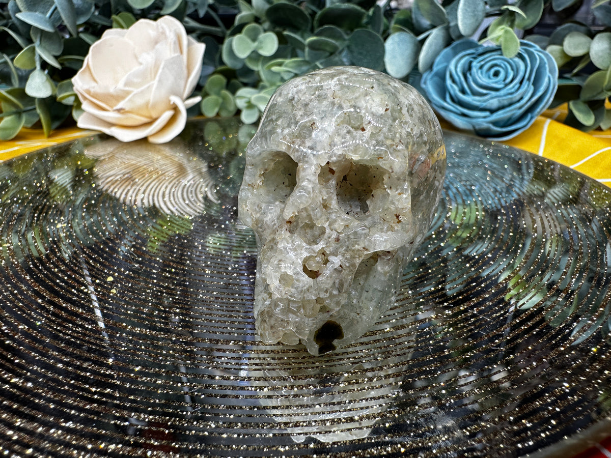 Prehnite Skull