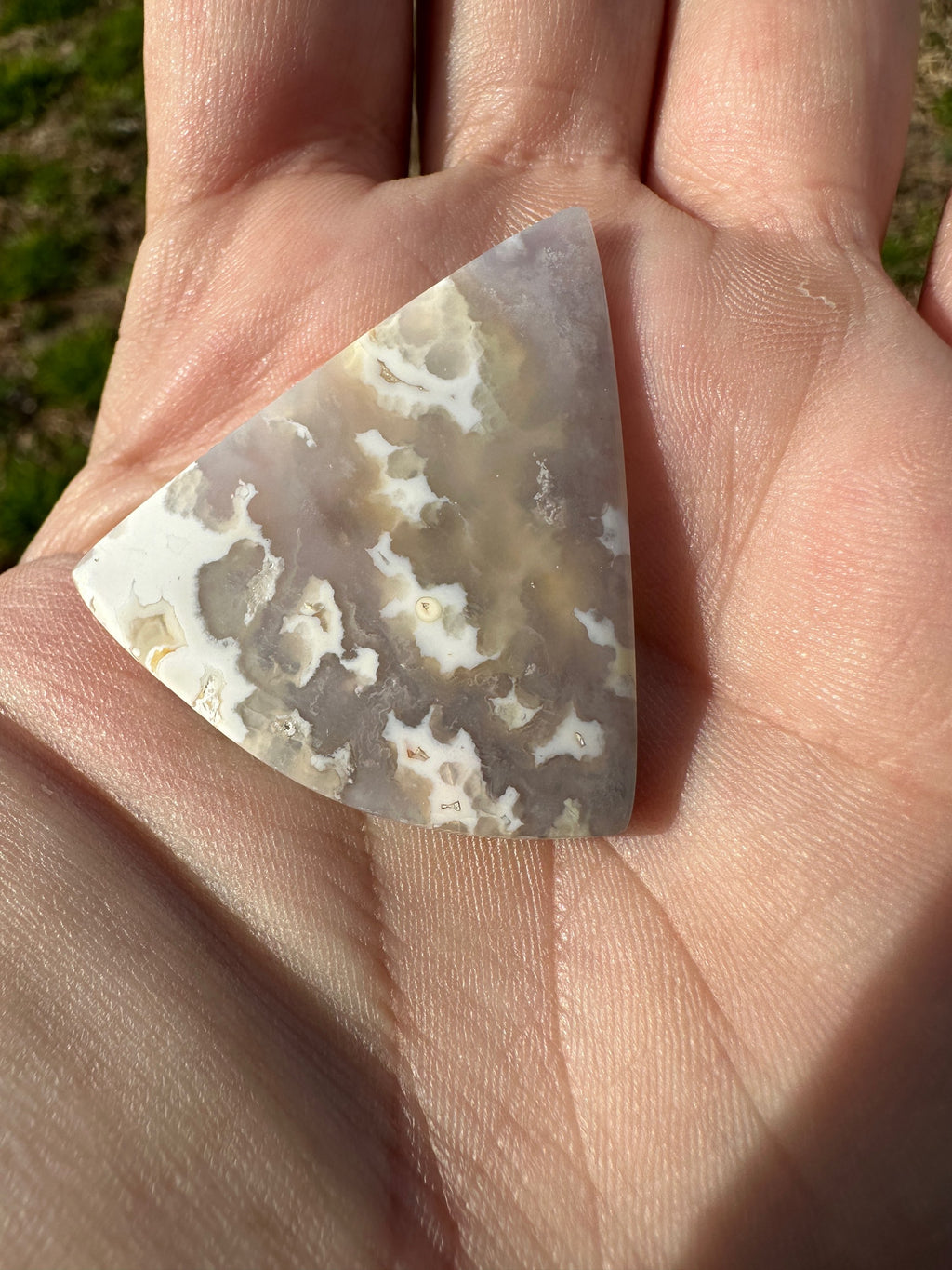 Stormy plume agate cabachon image 2