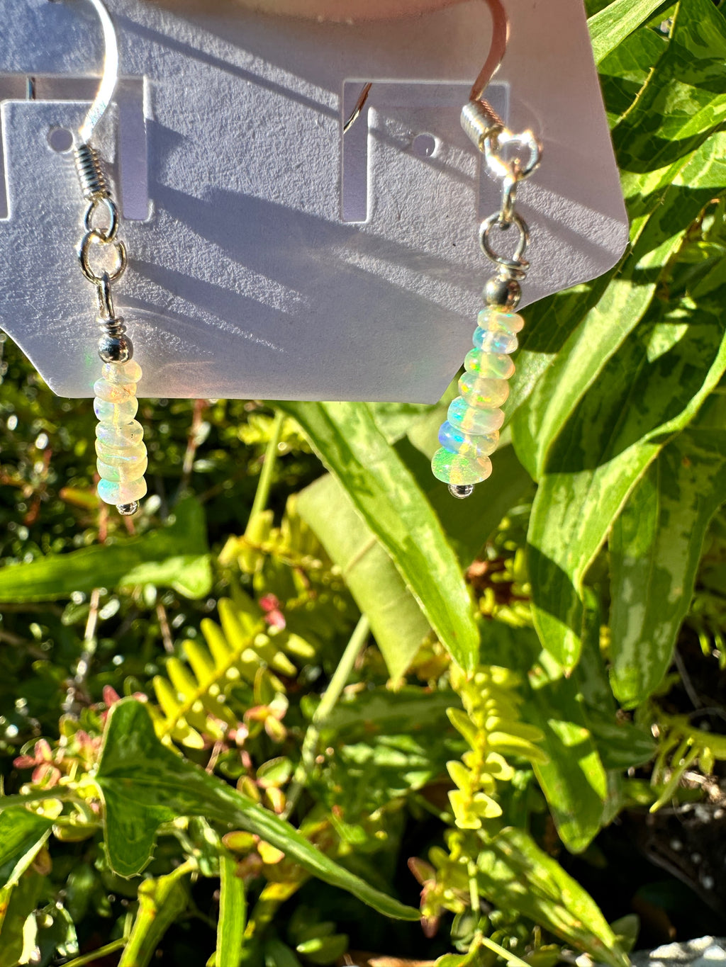 Opal sterling silver earrings image 1